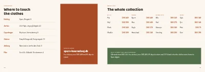 Pages 22–23 of Seasonal collection for a children's clothing brand – 24 pages