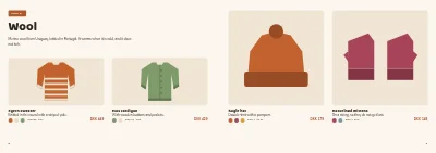 Pages 8–9 of Seasonal collection for a children's clothing brand – 24 pages