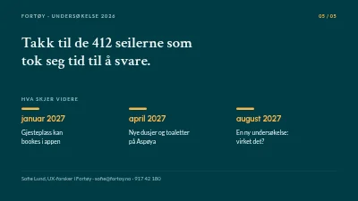 Side 5 av Brukerundersøkelse — resultater