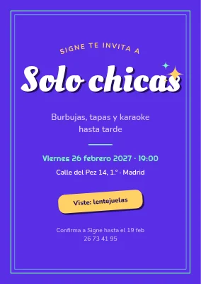Noche de chicas — invitación