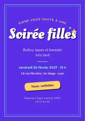 Soirée entre filles — invitation