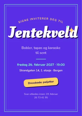 Jentekveld — invitasjon