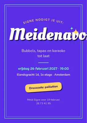 Meidenavond — uitnodiging