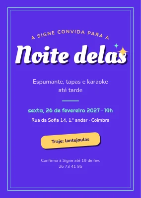 Noite de raparigas — convite