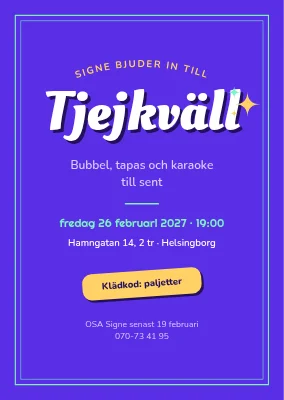 Tjejkväll — inbjudan