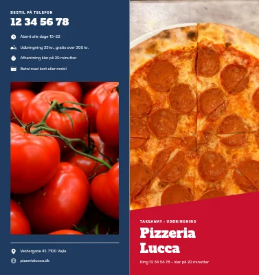 Pizzeriaets takeaway-menu