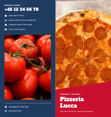 Pizzeria takeaway menu