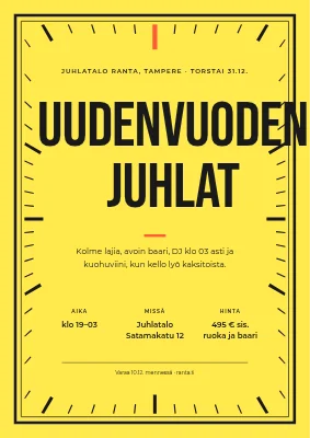 Uudenvuodenaaton juhla — kellotaulukehys