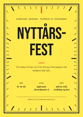 Nyttårsfest — ramme som en urskive