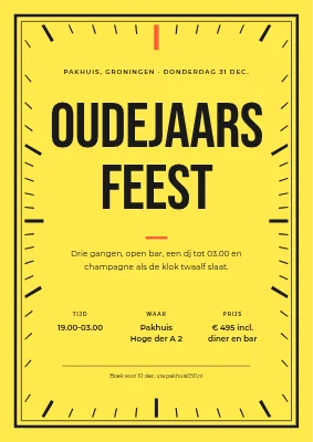 Oudejaarsfeest — wijzerplaatframe