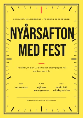 Nyårsfest — ram som en urtavla