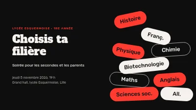 Filières du lycée — soirée d’information