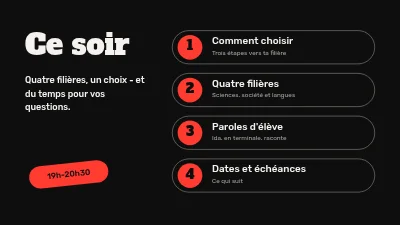 Page 2 de Filières du lycée — soirée d’information