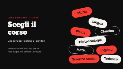 Indirizzi di studio delle scuole superiori — serata informativa