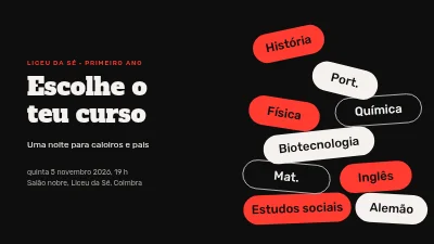Cursos do ensino secundário — noite de informação