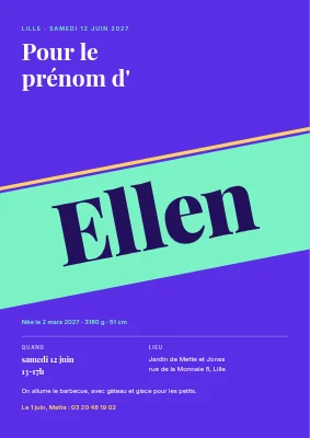 Fête du prénom — prénom sur un bandeau incliné