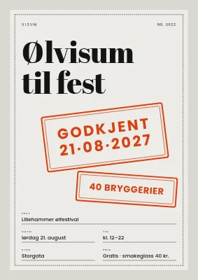 Ølfestival med visumstempel — plakat