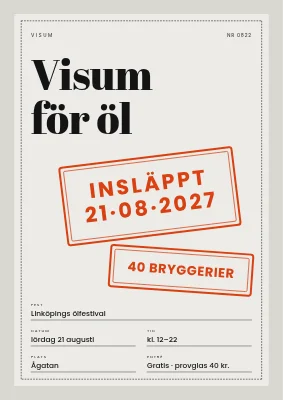 Ölfestival med visumstämpel — affisch