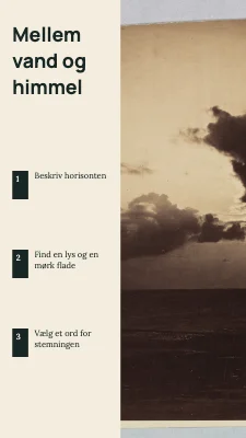 Mellem vand og himmel · Fototjekliste