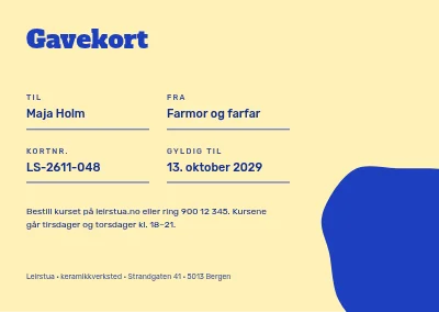 Side 2 av Gavekort — keramikkurs