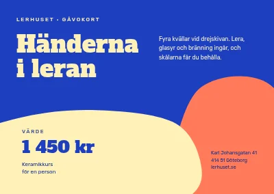 Presentkort — keramikkurs