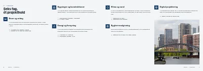 Side 8–9 af Virksomhedsprofil for rådgivende ingeniørfirma – 32 sider