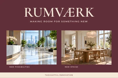 RUMVÆRK — Renovation site sign