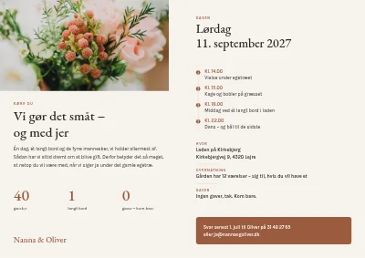 Side 2 af Lille bryllup for 40 gæster
