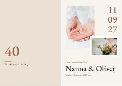 Small wedding for forty guests
