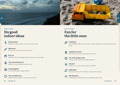 Pages 26–27 of Town guide for a coastal town – 96 pages