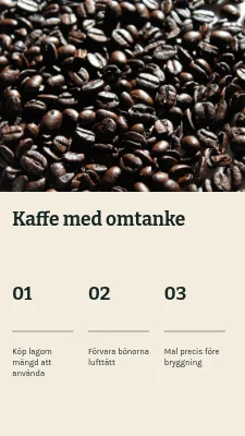Kaffe med omsorg · Visuellt recept
