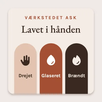 Drejet, glaseret, brændt