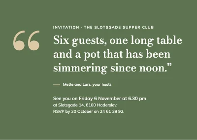 Supper club — quote invitation
