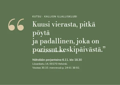 Illallisklubi — lainauskutsu
