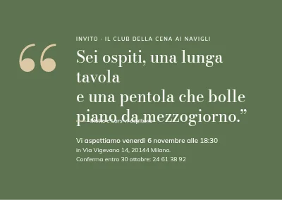 Supper club — invito con citazione