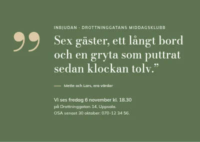 Supperclub — inbjudan med citat