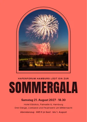 Sommergala — Feuerwerk im Bogenfenster