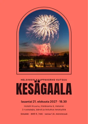 Kesägaala — ilotulitus kaariikkunassa