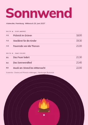 Mittsommerabend — die Schallplatte und das Feuer