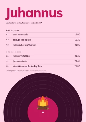 Juhannusaatto — levy ja kokko
