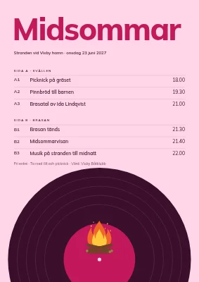 Midsommarafton — skivan och brasan