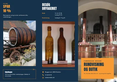 Bryggeri med rundvisning og butik