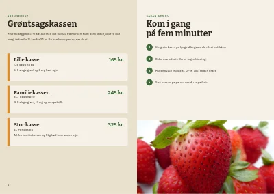 Side 8–9 af Hæfte for gårdbutik – 12 sider
