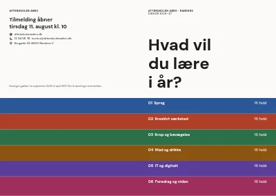 Omslag af Kursuskatalog for aftenskole – 96 sider