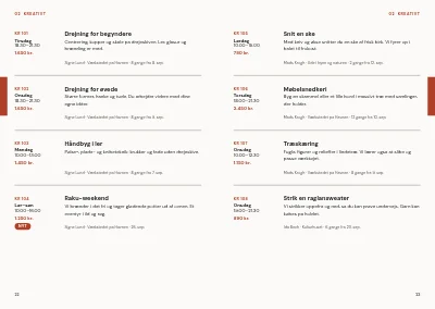 Side 22–23 af Kursuskatalog for aftenskole – 96 sider