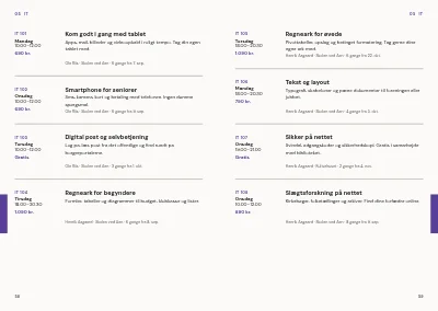 Side 58–59 af Kursuskatalog for aftenskole – 96 sider