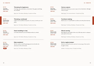 Pages 22–23 of Course catalogue for an evening school – 96 pages