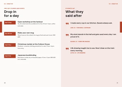 Pages 30–31 of Course catalogue for an evening school – 96 pages