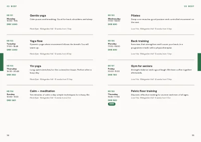Pages 34–35 of Course catalogue for an evening school – 96 pages