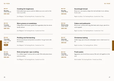 Pages 46–47 of Course catalogue for an evening school – 96 pages